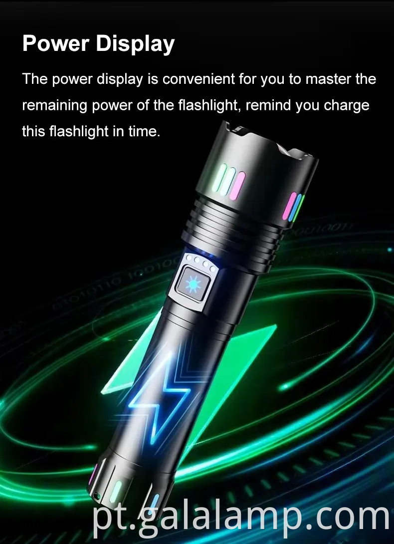 Lanterna a laser branca, iluminação à prova d'água forte, carregamento multifuncional